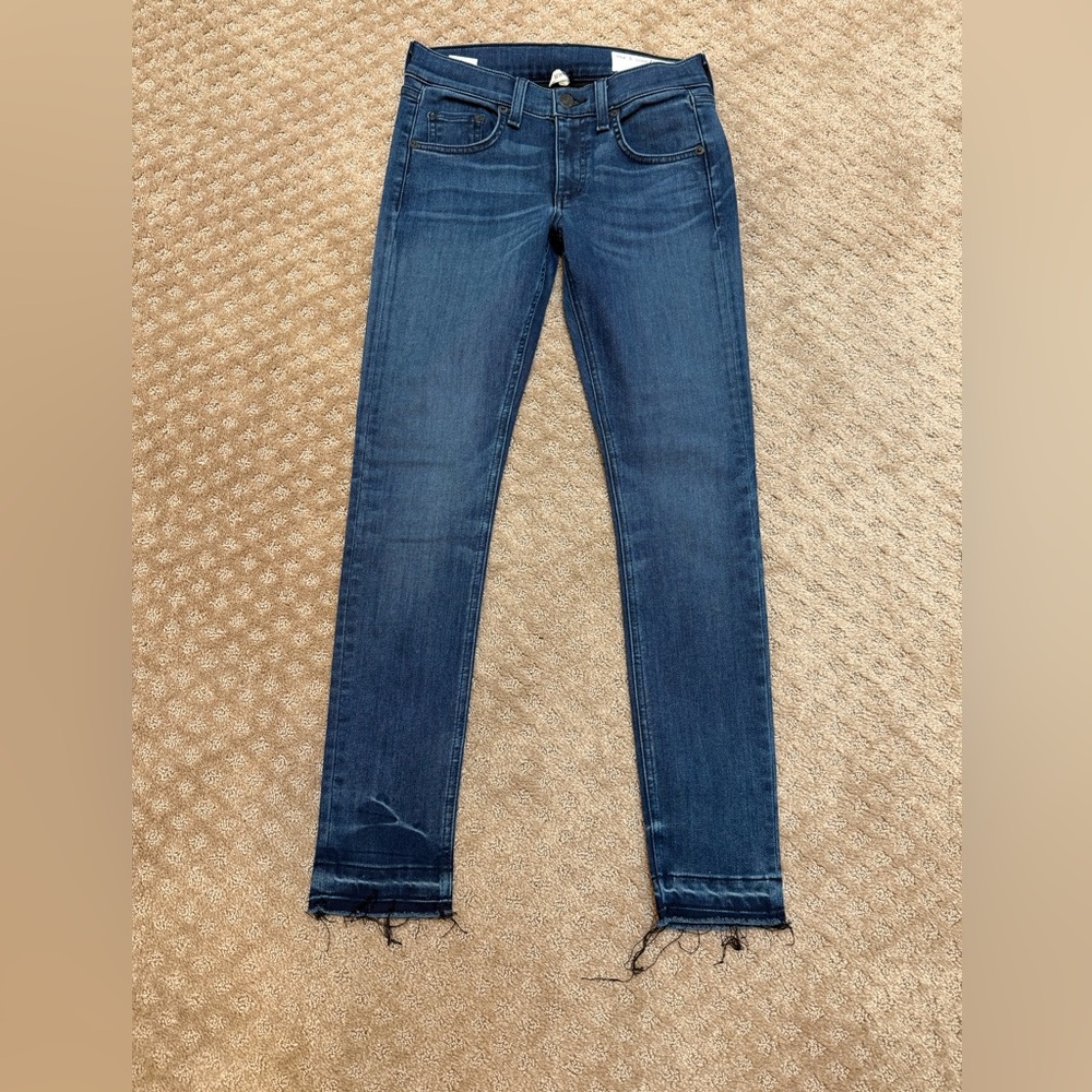 rag & bone Dark Blue Skinny Ankle Jeans